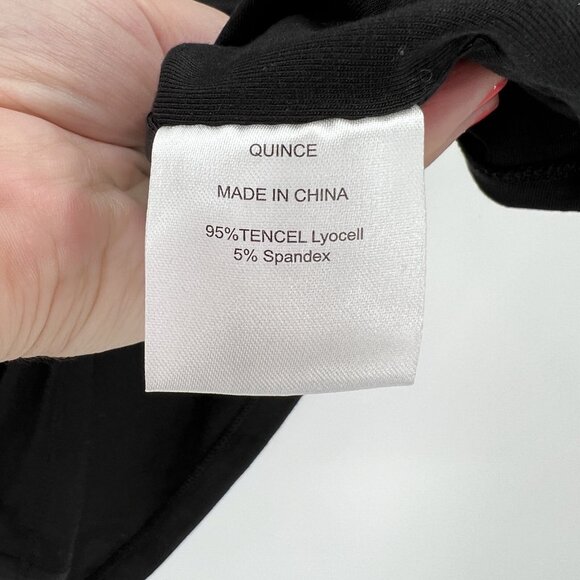 Quince Women’s Black Tencel Jersey Mini T-Shirt Dress sz S Short Sleeve NWT - Picture 2 of 3